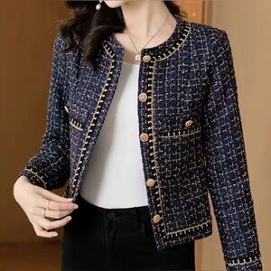 Delphine - 2026 French tweed jacket in navy